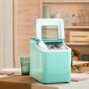 26lbs/24h Portable Countertop Ice Maker Machine with Scoop - green