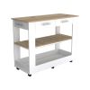 Wenden 2 Piece Kitchen Set, Kitchen Island + Kitchen Pantry, White / Light Oak - White / Light Oak