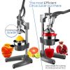 Professional Citrus Juicer Set - 7 Pieces Heavy Duty Iron Commercial Juicer with Glass Juice Bottle and Funnel - gray - steel