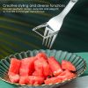 1pc 2 In 1 Watermelon Slicer With Fork Durable Watermelon Cutter Stainless Steel Watermelon Cutting Ruler For Fruit Plate - 1pc