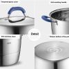 ASD;  Three-layer multi-bottom stainless steel steamer;  Heightened;  Large capacity;  No smell;  Easy to store;  32cm - Silver