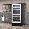 15 Inch Wine Cooler Refrigerators 28 Bottle Fast Cooling Low Noise Wine Fridge with Professional Compressor Stainless Steel, Digital Temperature Contr