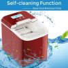 26 lbs Countertop LCD Display Ice Maker with Ice Scoop - red