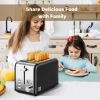 Retro Stainless-Steel Style 2-Slice Toaster  - Black & Silver