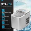 26 lbs Countertop LCD Display Ice Maker with Ice Scoop - sliver