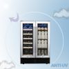 Wine Cooler Refrigerator - Dual Zone Built-in or Freestanding Fridge with Stainless Steel Tempered Glass Door and Temperature Memory Function - 24 inc