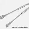 3 PCS Stainless Steel BBQ Grill Utensils Set - Silver