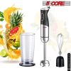 5 Core 3 in 1 Immersion Hand Blender 500W with 800ml Beaker & Whisk - 9 Speed Heavy Duty Handheld Stick - Copper Motor, Stainless Steel Blades, Comfor