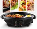 Liven Riyue Shabu-Shabu Multi-Purpose Shabu-Roasting Integrated Electric Hot Pot Electric Oven SK-J3200 Fast Heating, Smoke-Free And Non-Sticky - Blac