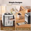 Retro Stainless-Steel Style 2-Slice Toaster  - Black & Silver