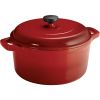 Qt Enameled Round Cast Iron Dutch Oven - Red