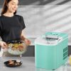 26 lbs Countertop LCD Display Ice Maker with Ice Scoop - green