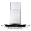 30 inch Wall Mounted Range Hood 700CFM Tempered Glass Touch Panel Control Vented LEDs - Touch Control - Black