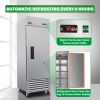 ORIKOOL 27" Commercial Refrigerator 23 Cu.ft with 1 Solid Door Reach-In Refrigerators Stainless Steel ETL Approved Upright Fridge Storage - as Pic