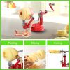 Apple Peeler Corer with Stainless Steel Blades and Powerful Suction Base - Red