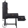 BBQ Charcoal Smoker with Bottom Shelf Black Heavy XXL - Black