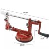 Apple Peeler Corer with Stainless Steel Blades and Powerful Suction Base - Red