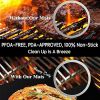 5pcs Non-stick BBQ Grill Mat Baking Mat BBQ Tools Cooking Grilling Sheet Heat Resistance Easily Cleaned Kitchen Tools; 15.75*12.99inch - Black - 5pcs