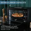 Simple Deluxe Toaster Oven with 20Litres Capacity,Compact Size Countertop Toaster, Easy to Control with Timer-Bake-Broil-Toast Setting - Black