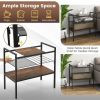 Freestanding Compact Shelving Unit Storage Shelves - Brown A - Storage Shelf