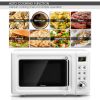 700W Retro Countertop Microwave Oven with 5 Micro Power and Auto Cooking Function - white