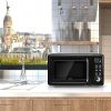 700W Retro Countertop Microwave Oven with 5 Micro Power and Auto Cooking Function - golden