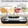 Food Vacuum Sealer Machine with 2 Rolls Food Vacuum Sealer Bags;   Food Storage Saver Dry & Moist Food Modes;  Led Indicator Lights;  Easy to Clean;