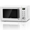 700W Retro Countertop Microwave Oven with 5 Micro Power and Auto Cooking Function - white