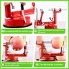 Apple Peeler Corer with Stainless Steel Blades and Powerful Suction Base - Red