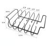 Non-Stick BBQ Rib Rack Stand Barbecue Steaks Racks Stainless Steel Chicken Beef Ribs Grill Black for Gas Smoker BBQ Tools bbq - 1 pcs