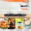 2000W Electric Double Burner Portable Coil Heating Hot Plate Stove Countertop RV Hotplate with Non Slip Rubber Feet 5 Temperature Adjustments - Black