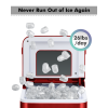 26lbs/24h Portable Countertop Ice Maker Machine with Scoop - red